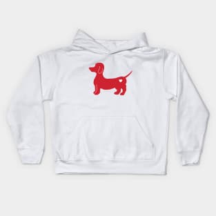 Dachshund in red Kids Hoodie